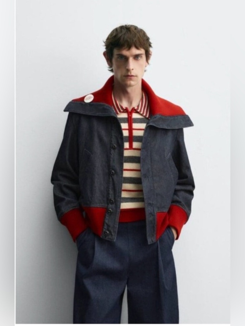 Zara x Disney Harry Lambert Denim Bomber Jacket Small